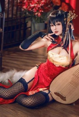 “Azur Lane” Big Phoenix and Spring Dawn Black Silk Cheongsam Cosplay (CN: Hanyu Sanwei) (9P)