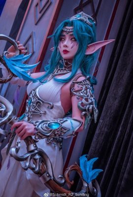 World of Warcraft Tyrande @肉丝热热子 (تصوير: @Schmidt_R2_Schilling) (معرض الجولة الوطنية في World of Warcraft) (9P)