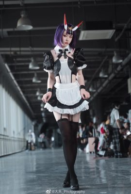 FGO Shuten Douji Fan Maid@أريد كل السكر وأزل الثلج وأضف البوب ​​المقرمش (تصوير: @大夫_Photography) (9P)